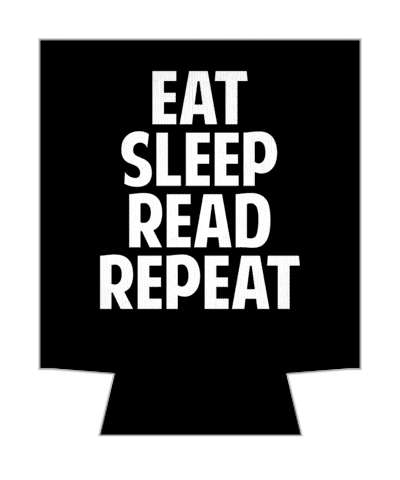eat sleep read repeat black stickers, magnet