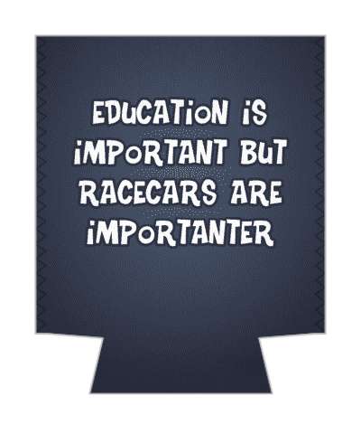 education is important but racecars are importanter funny saying stickers, magnet