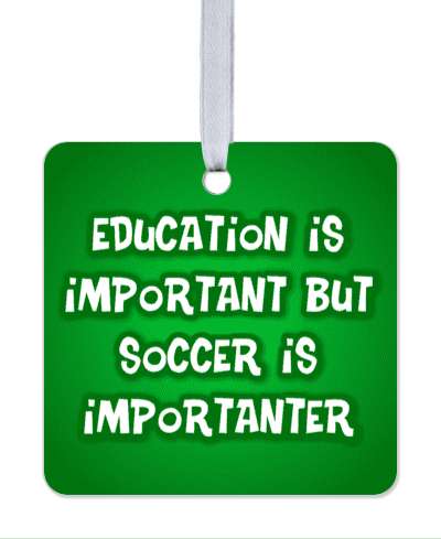 education is important but soccer is importanter green funny stickers, magnet