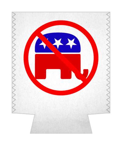 elephant symbol anti right against no republican gop stickers, magnet