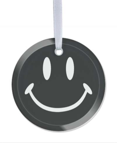emoji smiley classic face black stickers, magnet