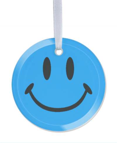 emoji smiley classic face blue stickers, magnet