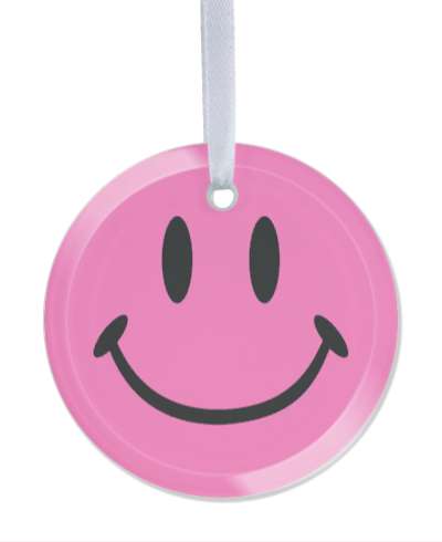 emoji smiley classic face hot pink stickers, magnet