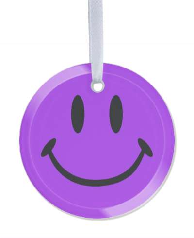 emoji smiley classic face purple stickers, magnet