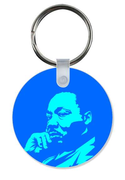 face silhouette martin luther king jr thoughtful blue aqua stickers, magnet