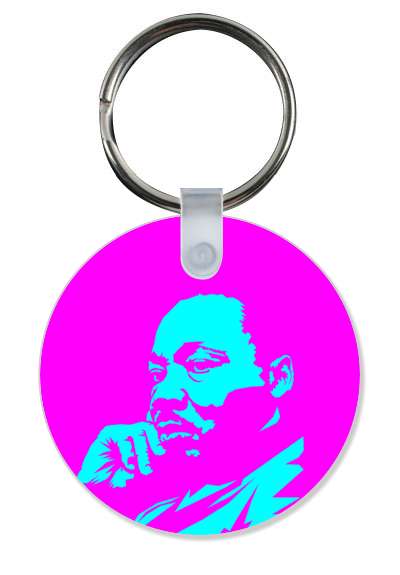 face silhouette martin luther king jr thoughtful magenta aqua stickers, magnet