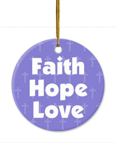 faith hope love cross pattern blue stickers, magnet