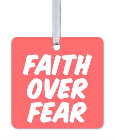 faith over fear bold pink stickers, magnet