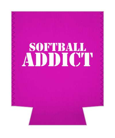 fan softball addict purple white stencil stickers, magnet