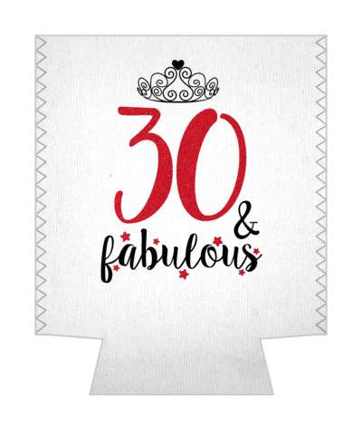 fancy cursive tiara 30 and fabulous twenty first birthday stickers, magnet