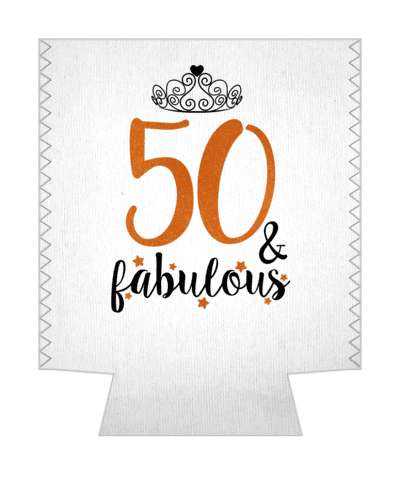 fancy cursive tiara 50 and fabulous twenty first birthday stickers, magnet