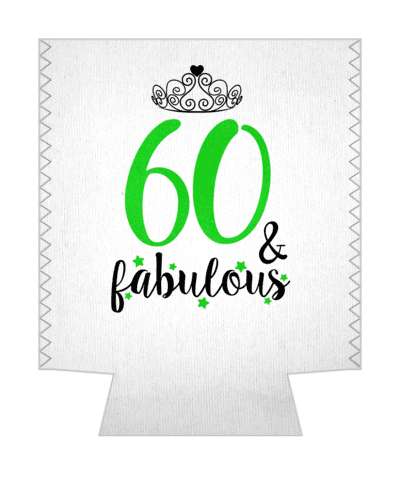 fancy cursive tiara 60 and fabulous twenty first birthday stickers, magnet