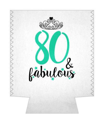 fancy cursive tiara 80 and fabulous twenty first birthday stickers, magnet