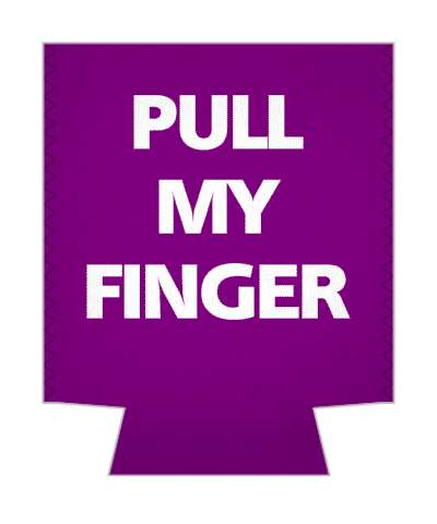 fart joke purple pull my finger stickers, magnet