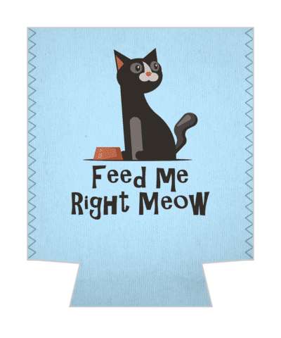 feed me right meow now cat food water bowl pun stickers, magnet