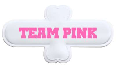 female team pink gender stickers, magnet