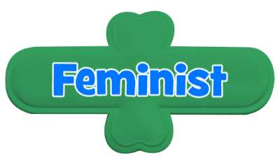 feminist cute blue stickers, magnet