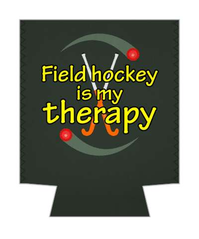 field hockey is my therapy ball crossed sticks stickers, magnet