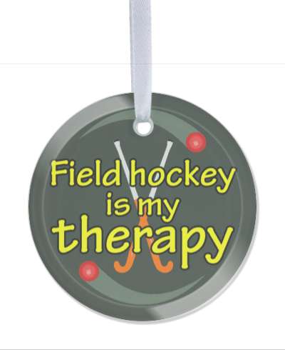 field hockey is my therapy circle ball stickers, magnet