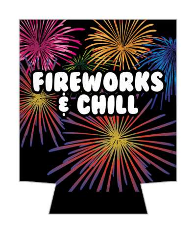 fireworks and chill awesome fourth of july stickers, magnet