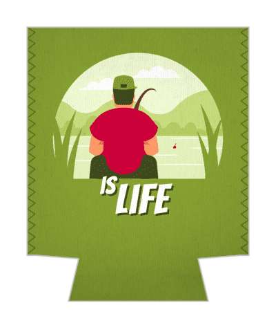 fishing is life fisher water bait grass mountains stickers, magnet