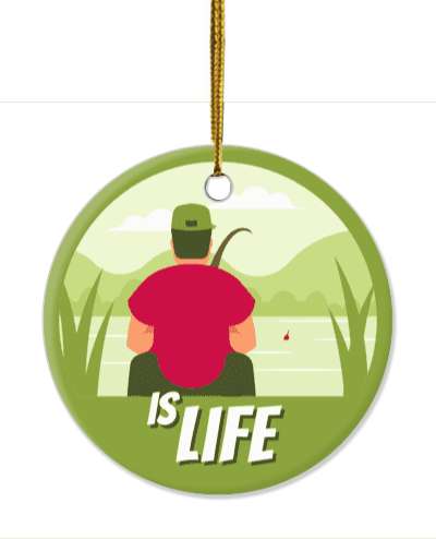 fishing is life fisherman hat pole bait water colorful stickers, magnet