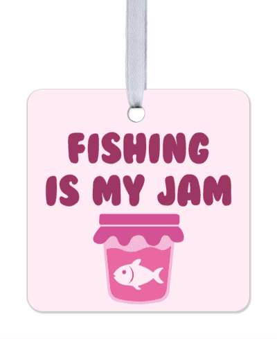 fishing is my jam fish in jar funny wordplay stickers, magnet
