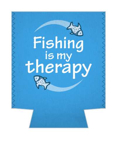fishing is my therapy light blue circular fish stickers, magnet