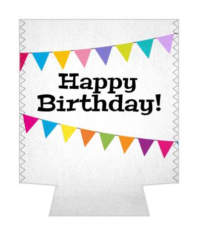 flag banner happy birthday colorful multicolor stickers, magnet
