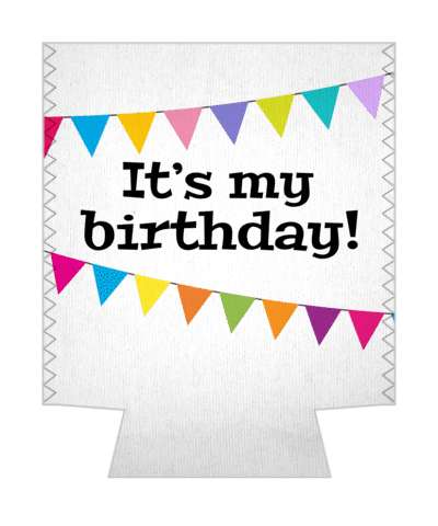 flag banner its my birthday colorful multicolor stickers, magnet