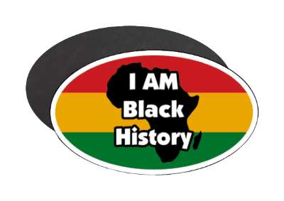 flag colors i am black history africa country silhouette stickers, magnet