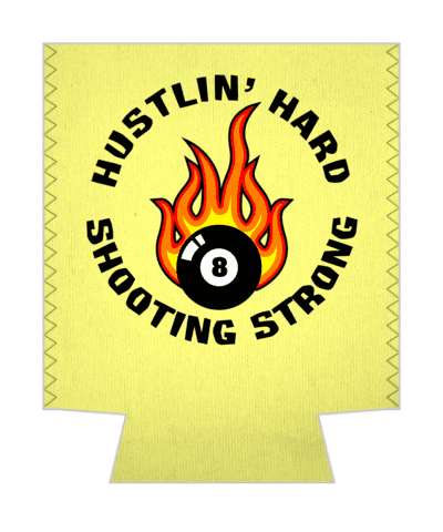 flaming eight ball pool hustling hard shooting strong stickers, magnet