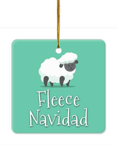fleece navidad sheep christmas wordplay pun cute stickers, magnet