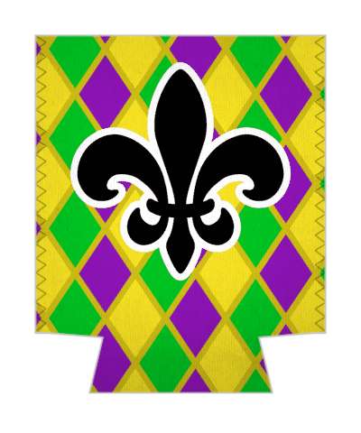 fleur de lis diamond mardi gras colors stickers, magnet