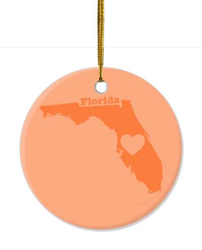 florida state silhouette heart stickers, magnet