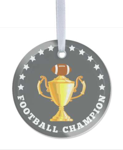 football champion trophy stars grey sports ball stickers, magnet