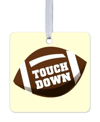 football creme touch down team words sports ball stickers, magnet