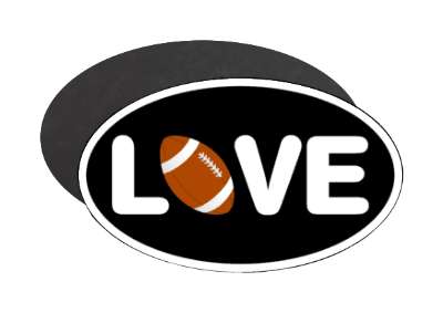 football love black white brown ball stickers, magnet