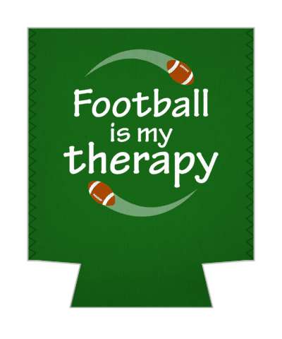footballs in circle football is my therapy green sports fan stickers, magnet