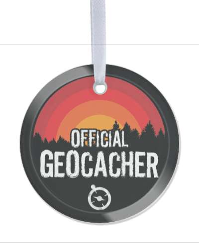 forest sun official geocacher compass symbol stamped look stickers, magnet