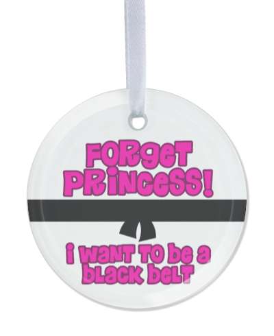 forget princess i want to be a black belt pink black white stickers, magnet