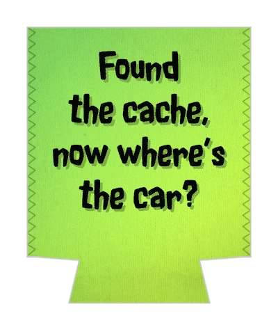 found the cache now wheres the car green gradient stickers, magnet