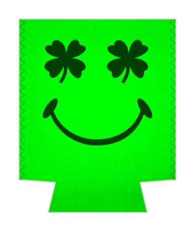four leaf clover eyes green smile face stickers, magnet