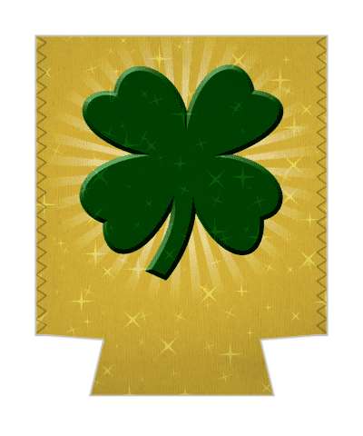 four leaf clover gold rays stars stickers, magnet