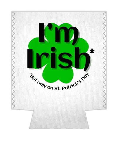 four leaf clover white im irish but only on st patricks day funny stickers, magnet