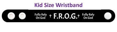 frog fully rely on god black crosses wristband