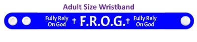 frog fully rely on god blue wristband