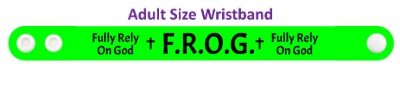 frog fully rely on god green wristband