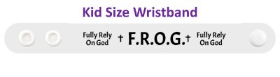 frog fully rely on god white crosses wristband