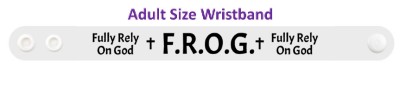 frog fully rely on god white wristband